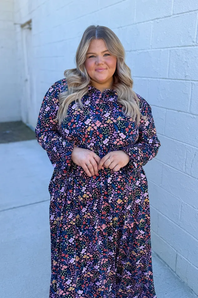 Haptics Rings Season Shift Floral Midi Dress