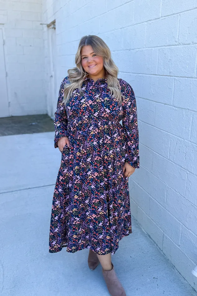 Haptics Rings Season Shift Floral Midi Dress