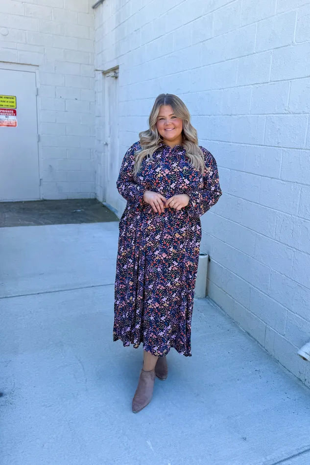 Haptics Rings Season Shift Floral Midi Dress