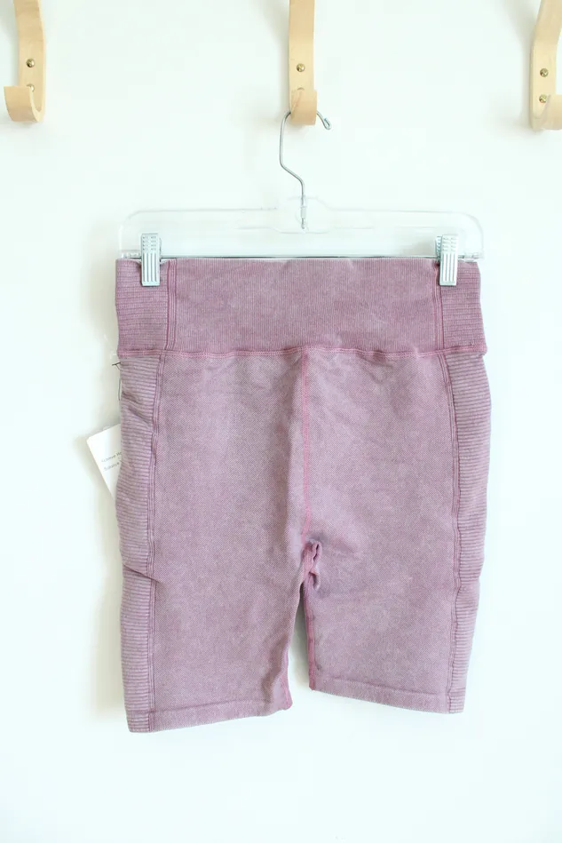 Harmony Balance Earrings NEW Harmony Balance Stretch Purple Mineral Wash Biker Shorts S