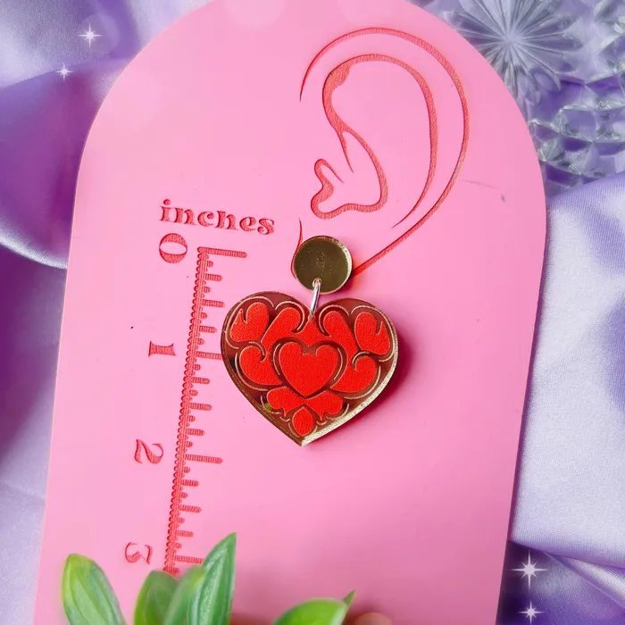 Heart Container Stamina Vessel Acrylic Dangle Earrings Studs Keychains Pins KGF Jewelry Earrings Heart Container Stamina Vessel Acrylic Dangle Earrings Studs Keychains Pins KGF Jewelry Earrings