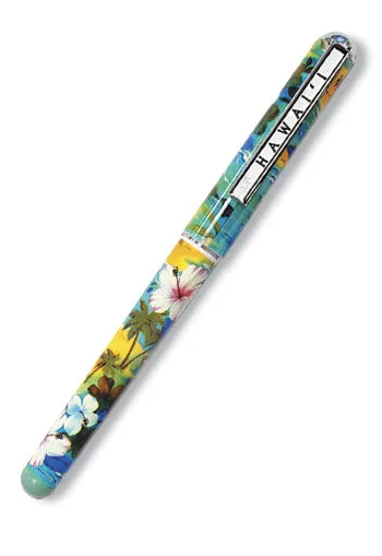 Hibiscus Palms Black Ink Rollerball Pen Turquoise MADDENCORP Necklaces
