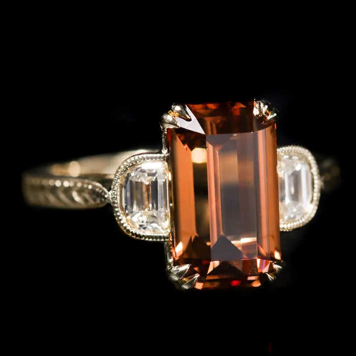 Immaculate Jewelry Rings 14K Yellow Gold 543 Carat Brown Zircon and Diamond Ring Immaculate Jewelry Rings 14K Yellow Gold 543 Carat Brown Zircon and Diamond Ring
