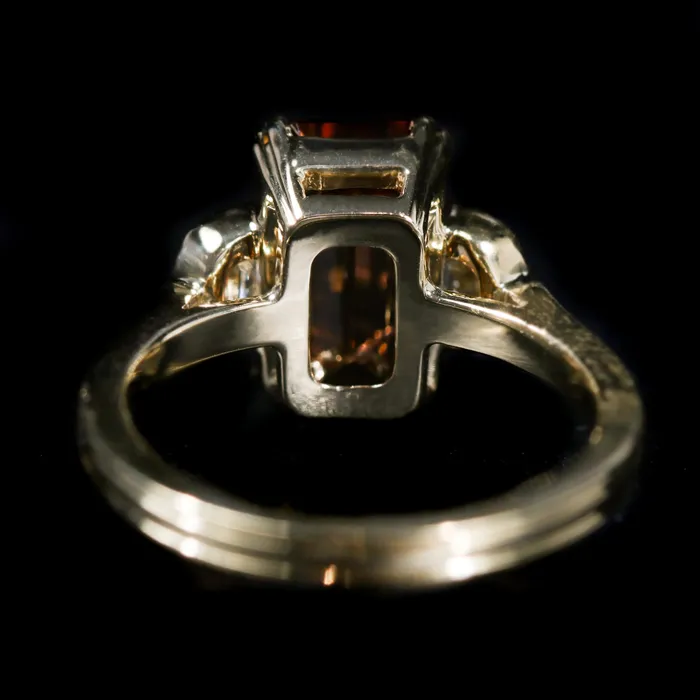 Immaculate Jewelry Rings 14K Yellow Gold 543 Carat Brown Zircon and Diamond Ring