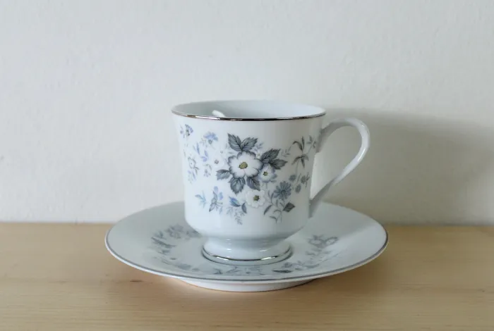 Imoco Rings Imoco Fine China No 2244 Blue Floral Teacup Saucer