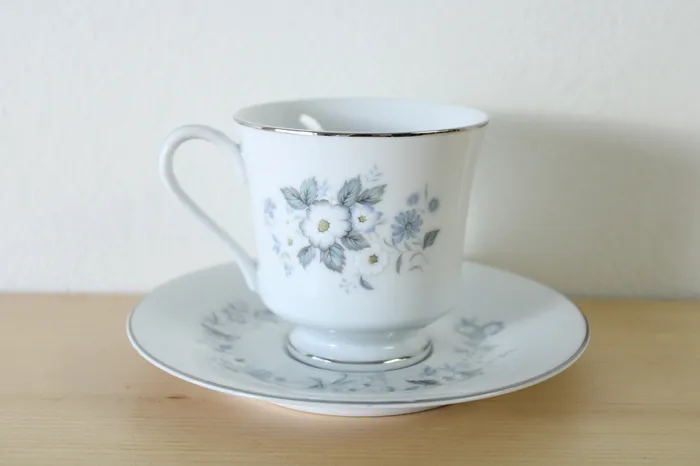 Imoco Rings Imoco Fine China No 2244 Blue Floral Teacup Saucer