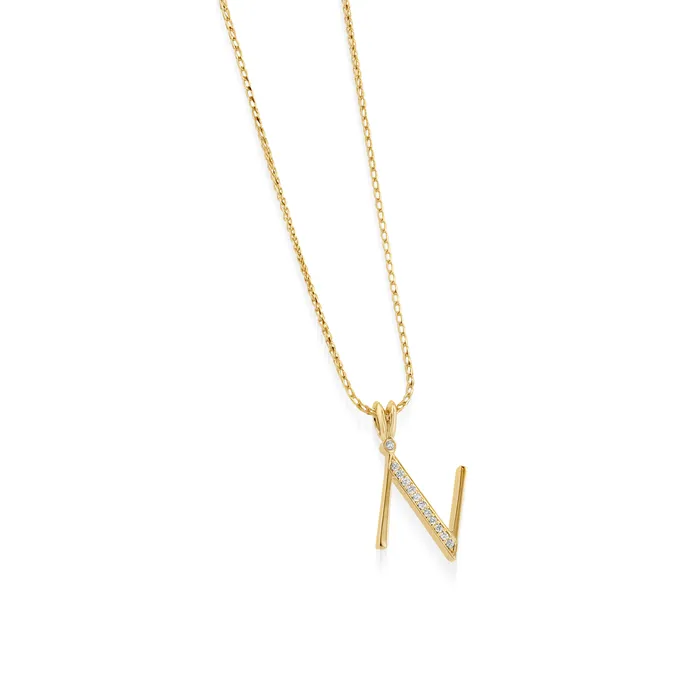 Initial Diamond Pendants Yellow Gold John Atencio Necklaces