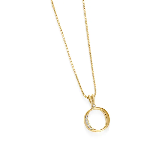 Initial Diamond Pendants Yellow Gold John Atencio Necklaces