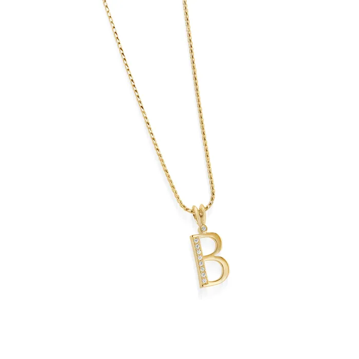 Initial Diamond Pendants Yellow Gold John Atencio Necklaces