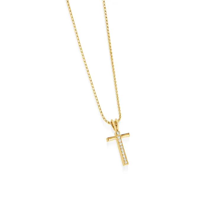 Initial Diamond Pendants Yellow Gold John Atencio Necklaces