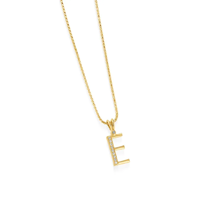 Initial Diamond Pendants Yellow Gold John Atencio Necklaces
