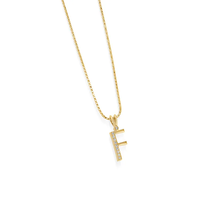 Initial Diamond Pendants Yellow Gold John Atencio Necklaces
