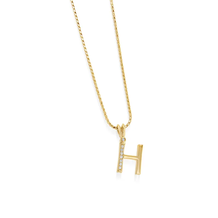 Initial Diamond Pendants Yellow Gold John Atencio Necklaces