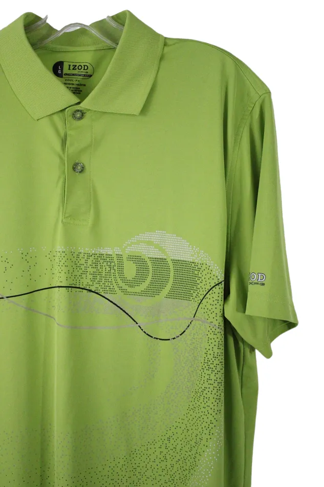 Izod Earrings Ixod XFG CoolFX Green Polo Shirt L