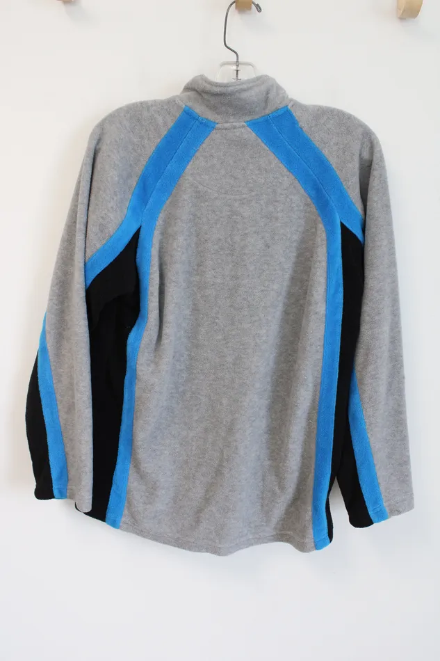 Izod Rings Izod Perform Gray Blue Black Quarter Zip Sweatshirt Youth L 1416