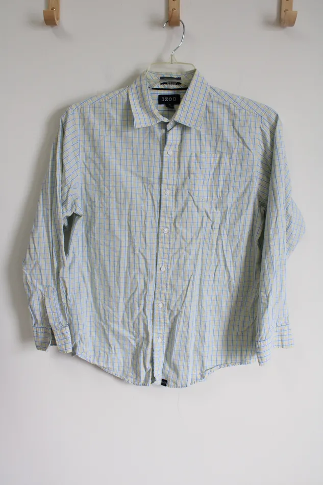 Izod Rings Izod Yellow Blue Plaid Button Down Shirt Youth 1820