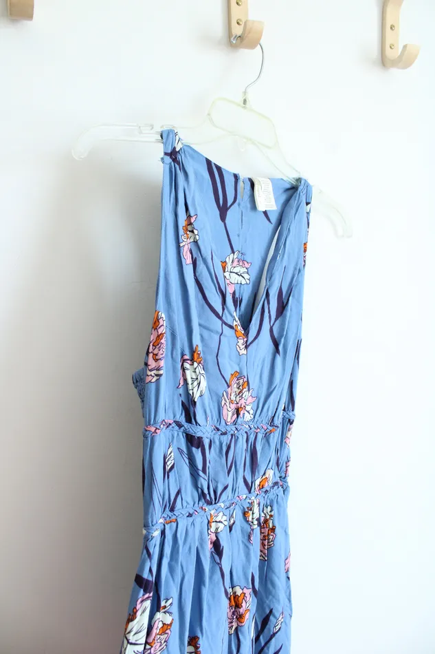 Japna Blue Floral Maxi Dress L Japna Rings