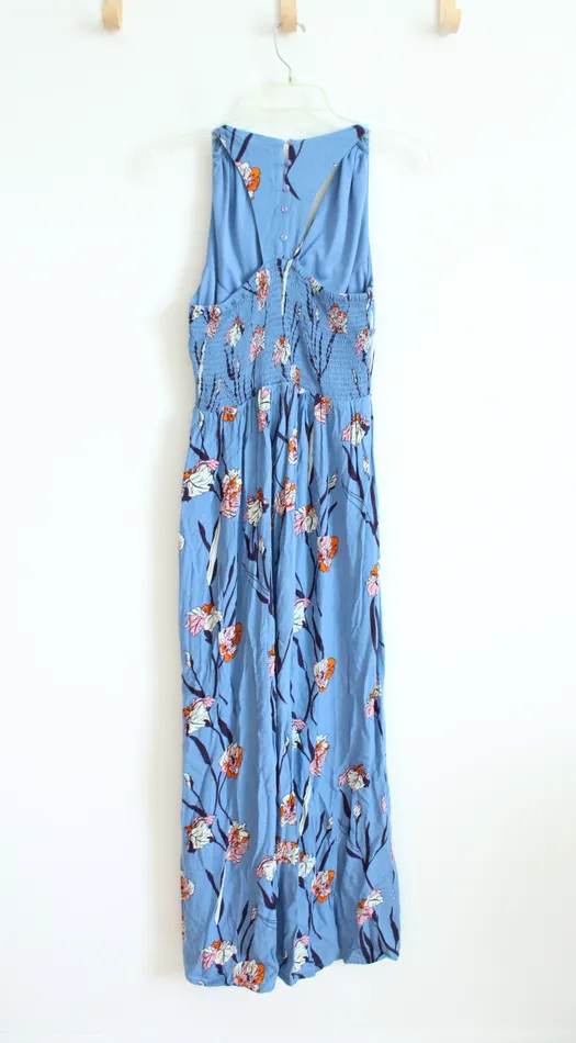 Japna Blue Floral Maxi Dress L Japna Rings