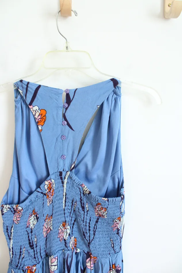 Japna Blue Floral Maxi Dress L Japna Rings