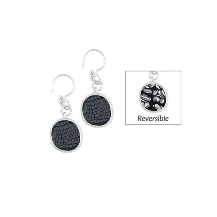 Jilzarah Midnight Palm Reversible Coin Earrings JILZARAHJCC Earrings