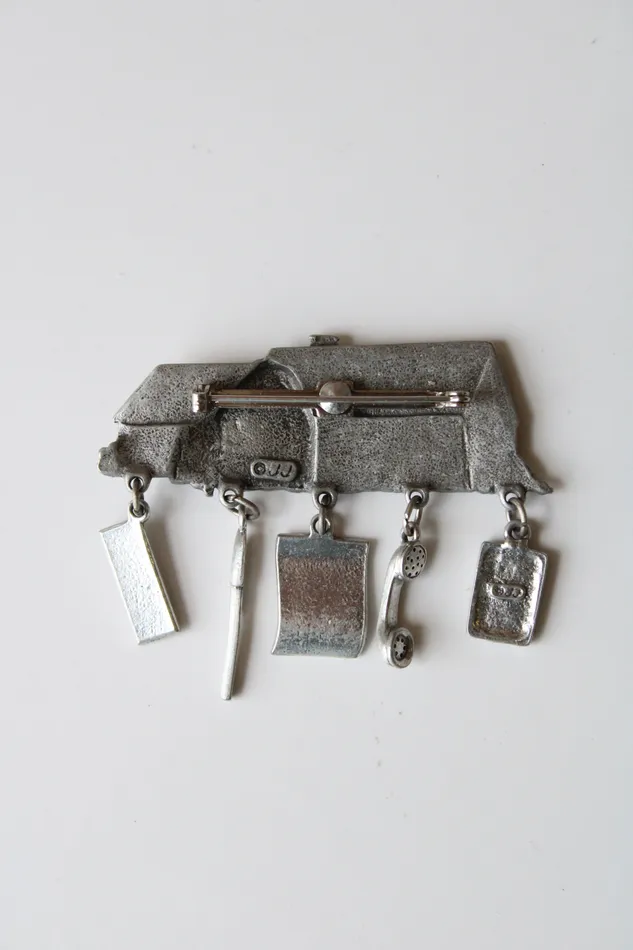 JJ Charm Necklaces JJ Real Estate Realtor Pewter Silver Charm Pin