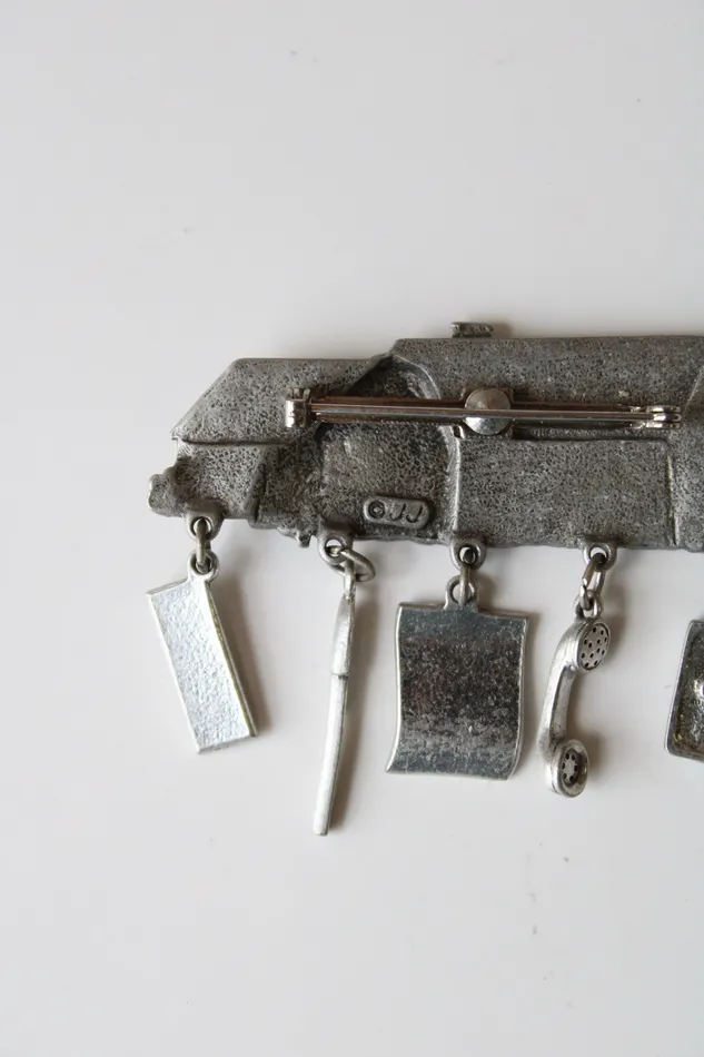 JJ Charm Necklaces JJ Real Estate Realtor Pewter Silver Charm Pin