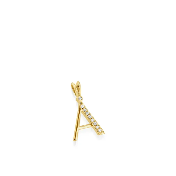 John Atencio Initial A Diamond Medallion Pendant Necklaces