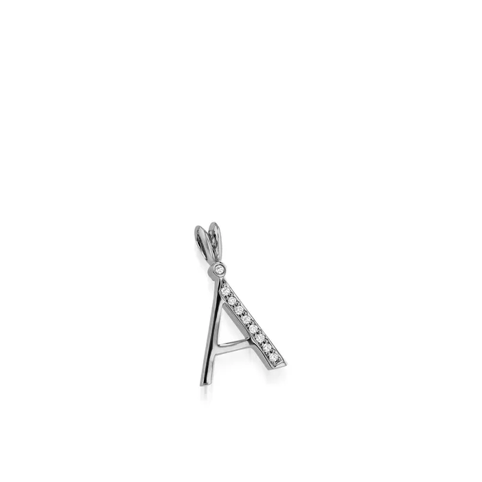 John Atencio Initial A Diamond Medallion Pendant Necklaces