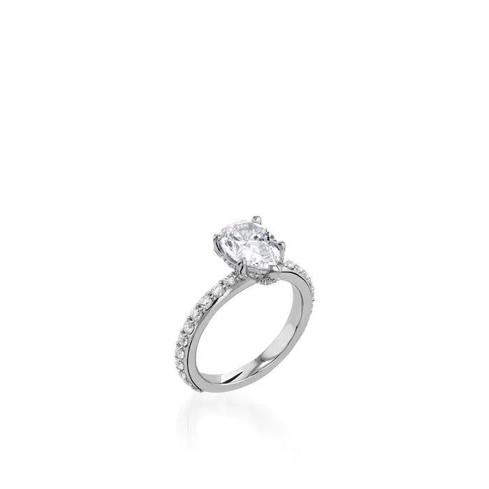 John Atencio Rings Duchess Pear White Gold Engagement Ring
