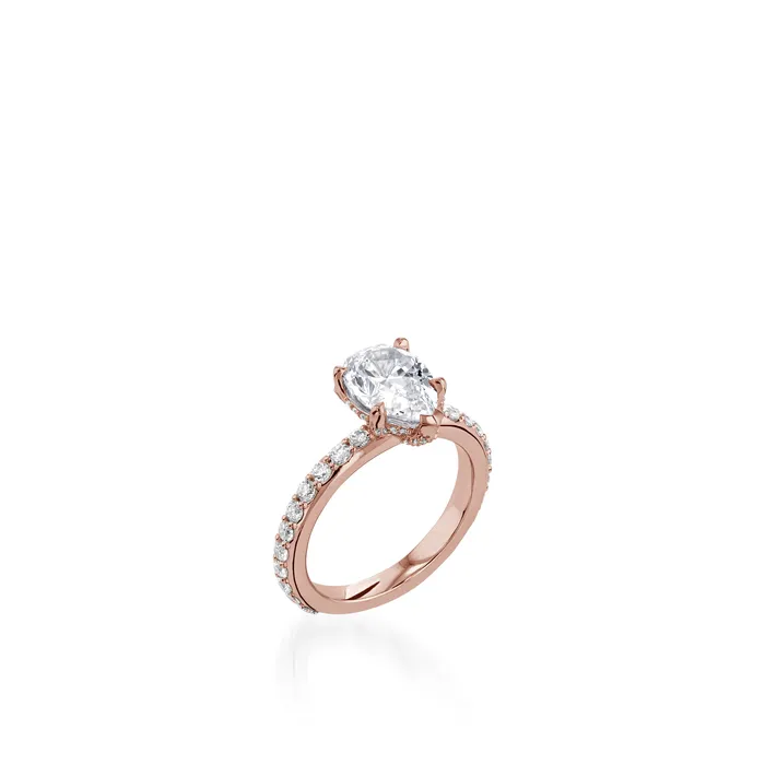 John Atencio Rings Duchess Pear White Gold Engagement Ring