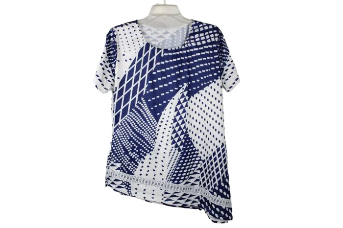 Jubilee Thrift Blue White ASymmetrical Top M Rings