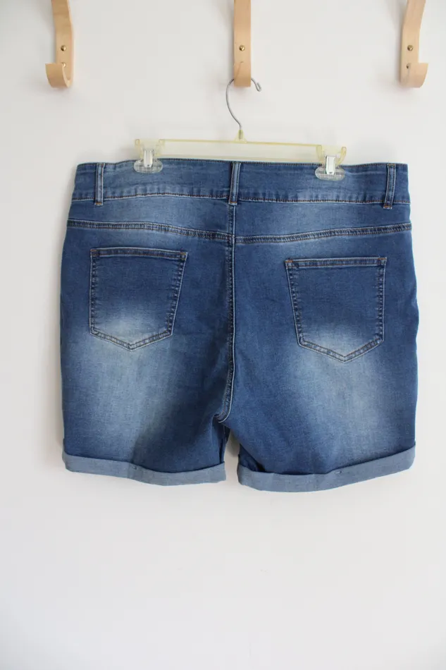 Jubilee Thrift Earrings Distressed Cuffed Denim Shorts 20W