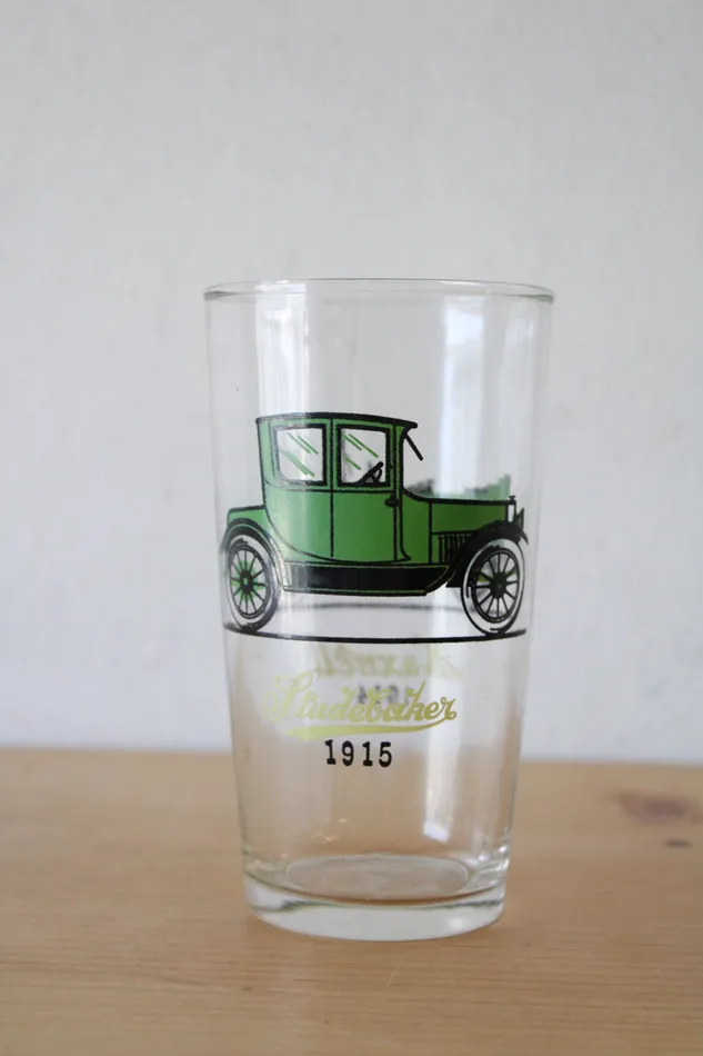 Jubilee Thrift Earrings Vintage 1915 Studebaker 1914 Maxwell Drinking Glass