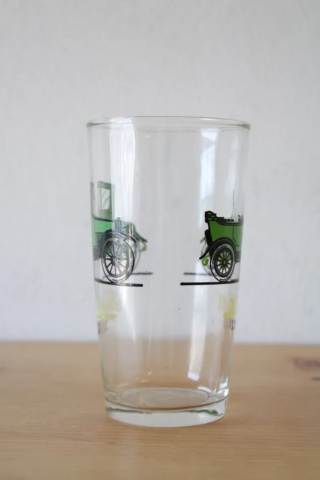 Jubilee Thrift Earrings Vintage 1915 Studebaker 1914 Maxwell Drinking Glass
