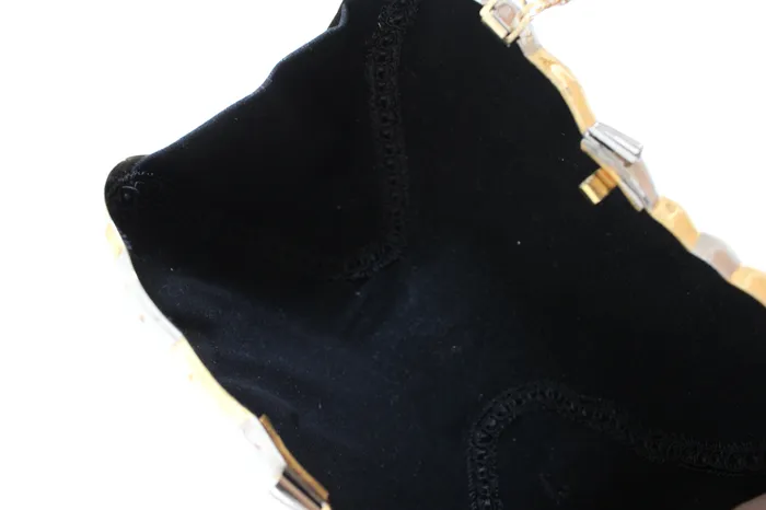 Jubilee Thrift Earrings Vintage Gold Silver Hardshell Metal Clam Gold Chain Bag