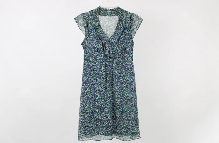 Jubilee Thrift Rings Blue Green Floral Dress S
