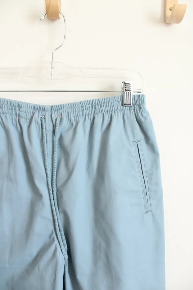 Jubilee Thrift Teal Elastic Waist Capri Pants S Earrings