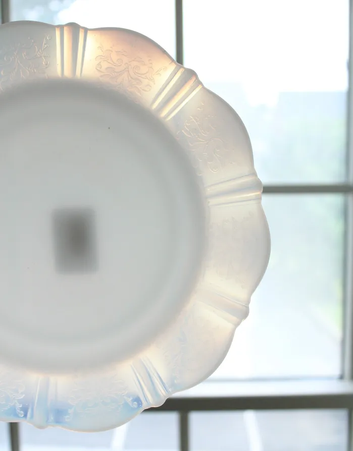 Jubilee Thrift Vintage Milk Glass Dinner Plate 9 Earrings