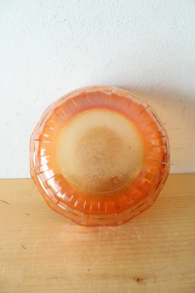 Jubilee Thrift Vintage Woven Orange Carnival Glass Bowl Earrings