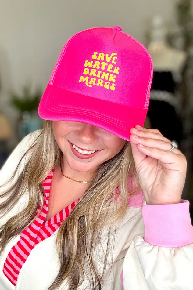 Judson Save Water Drink Margs Trucker Baseball Cap Rings