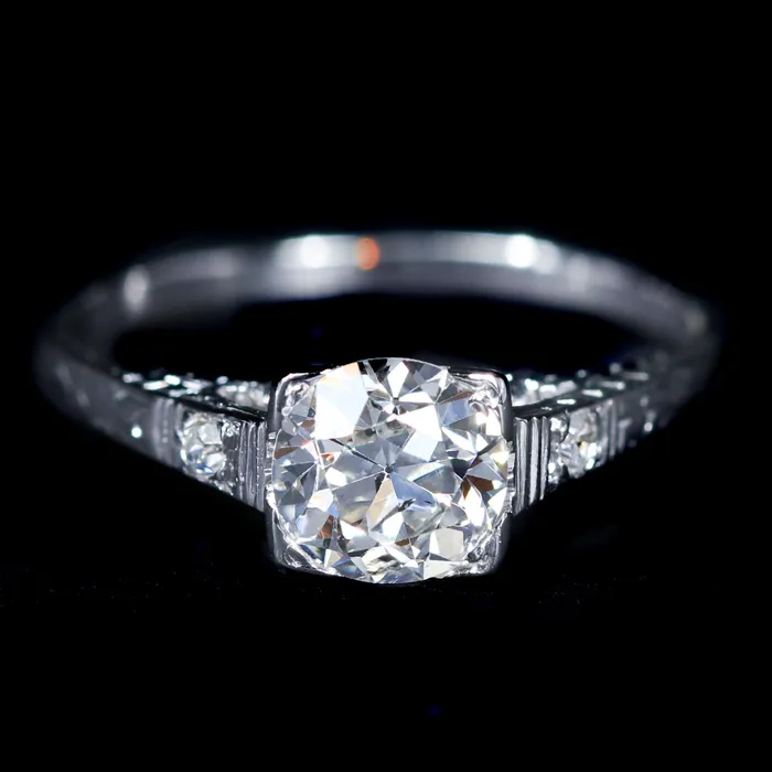 K Goldschmidt Art Deco 091 Carat Old European Cut Diamond Engagement Ring Rings