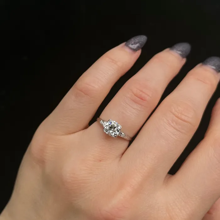 K Goldschmidt Art Deco 091 Carat Old European Cut Diamond Engagement Ring Rings