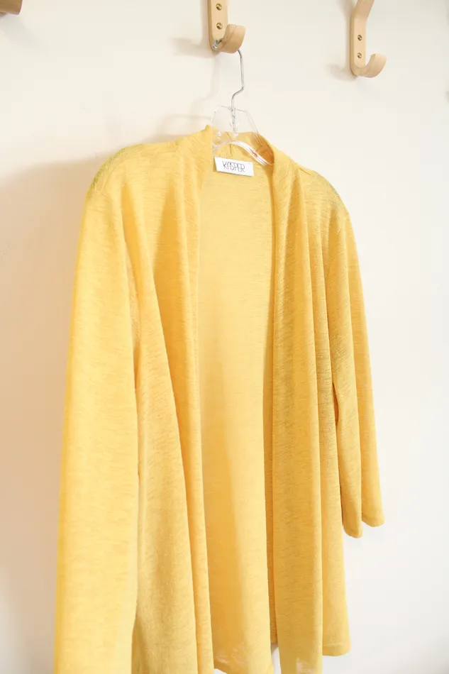 Kasper Lightweight Yellow Cardigan M Kasper Earrings