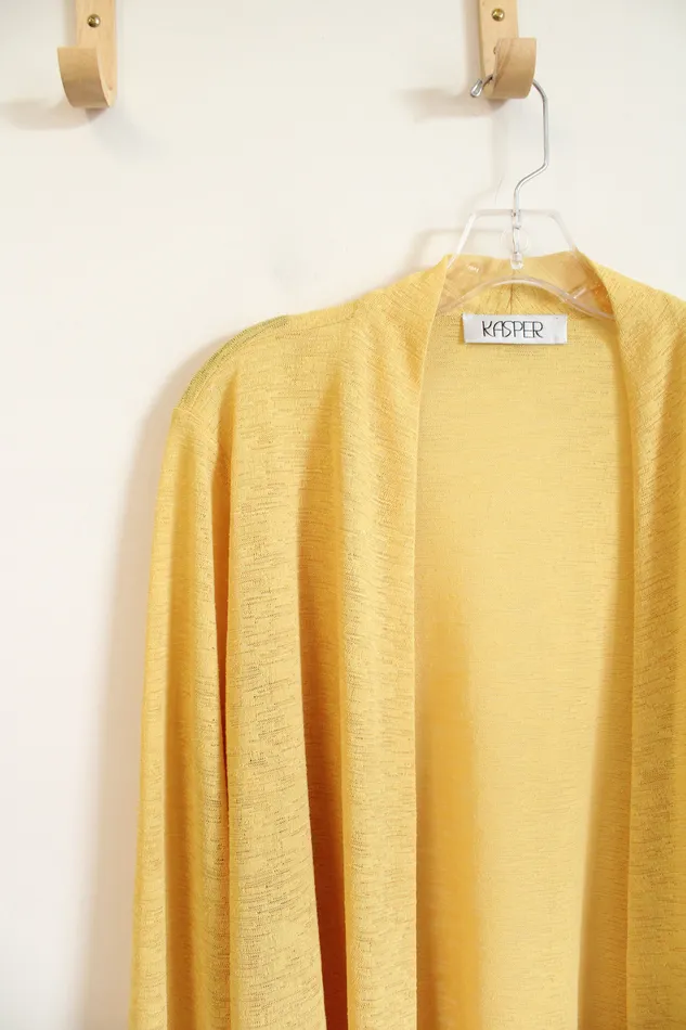 Kasper Lightweight Yellow Cardigan M Kasper Earrings