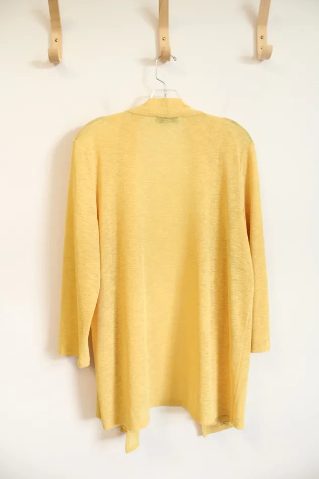 Kasper Lightweight Yellow Cardigan M Kasper Earrings