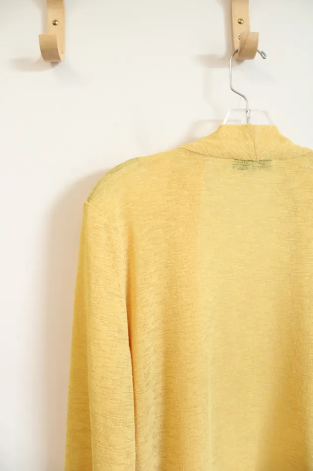 Kasper Lightweight Yellow Cardigan M Kasper Earrings