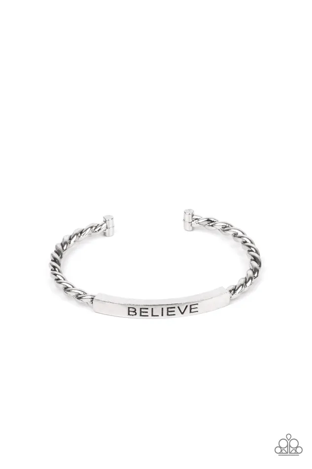 Keep Calm and Believe Silver Paparazzi Accessories Necklaces