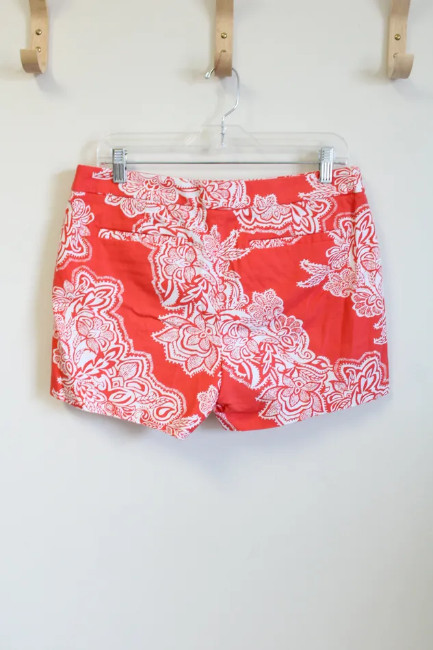 Kenar Earrings Kenar Coral Red Patterned Shorts 8