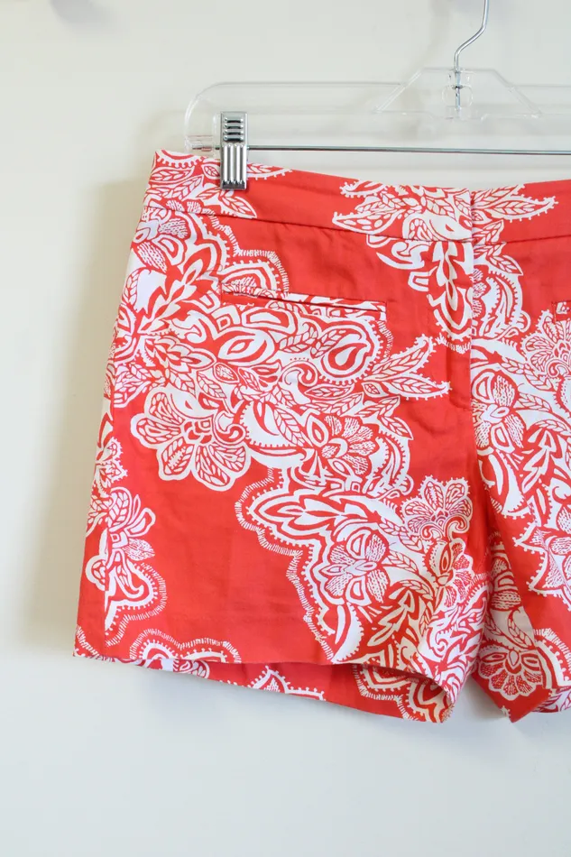 Kenar Earrings Kenar Coral Red Patterned Shorts 8