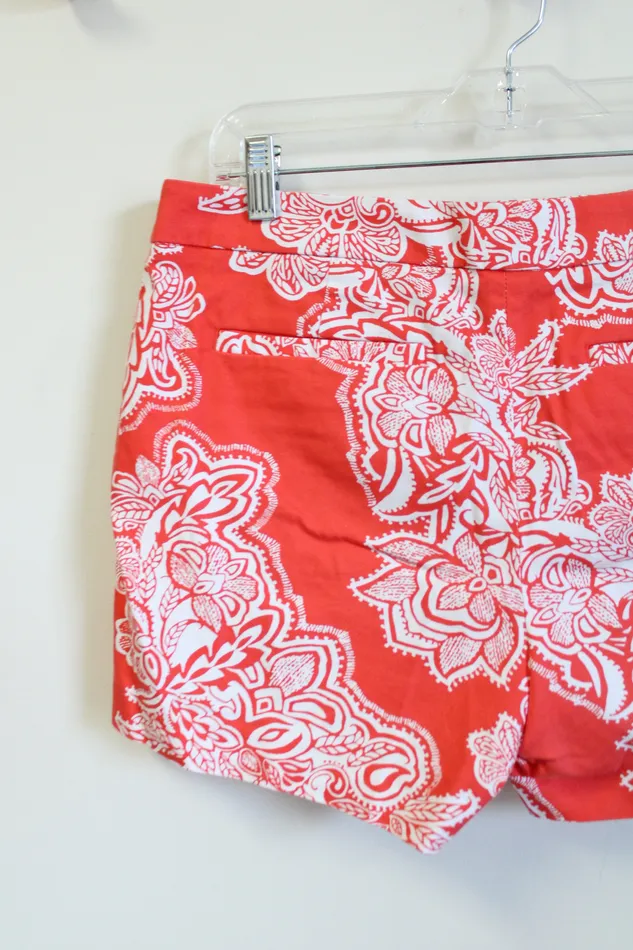 Kenar Earrings Kenar Coral Red Patterned Shorts 8